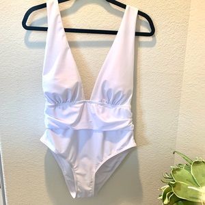 White one-piece Swim Suit Size L